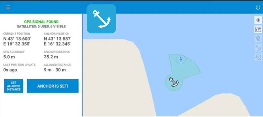 Is mijn anker losgeslagen? Met deze App houdt u een krabbend anker in de gaten