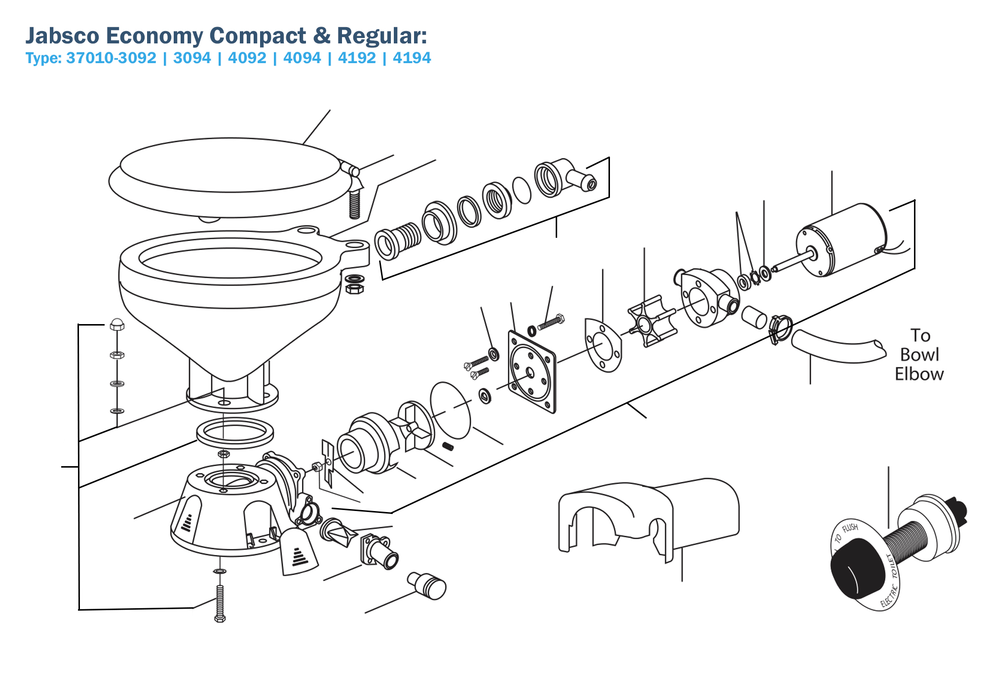 Jabsco Economy Compact & Regular Onderdelen