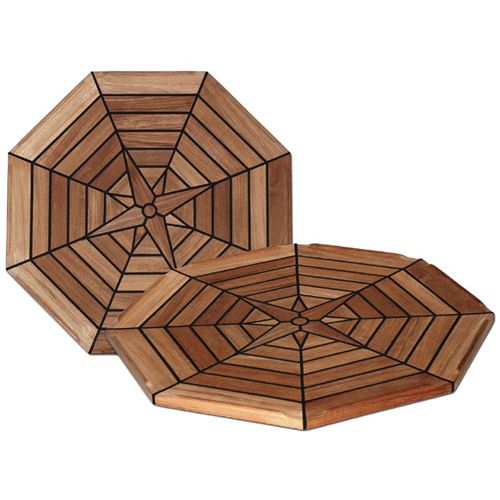 Los teak tafelblad, 8-hoekig, "eight" diam. 55 cm