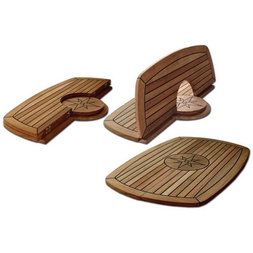 Scharnierend los teak tafelblad. Afm. 58x93cm