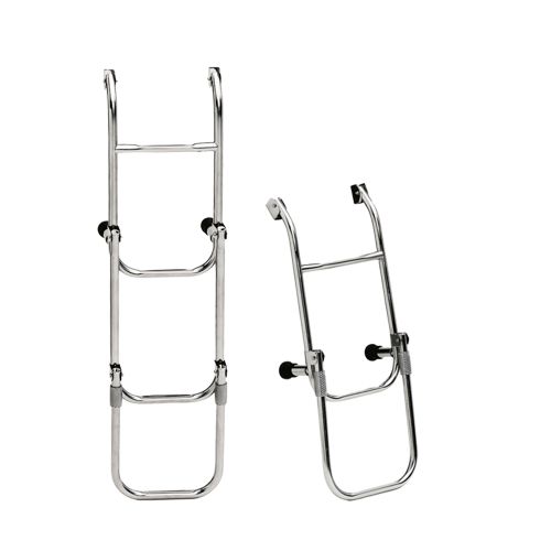 Zwemtrap RVS, inklapbaar, spiegelmontage, 3 of 4 treden Zwemtrap RVS, inklapbaar, spiegelmontage, 3 of 4 treden