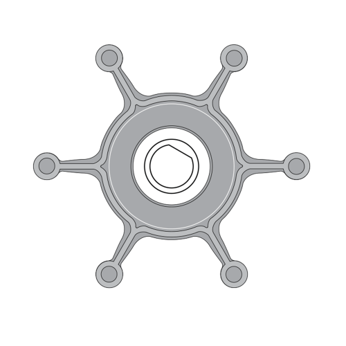 Impeller Johnson Pump F4 asmaat 8mm