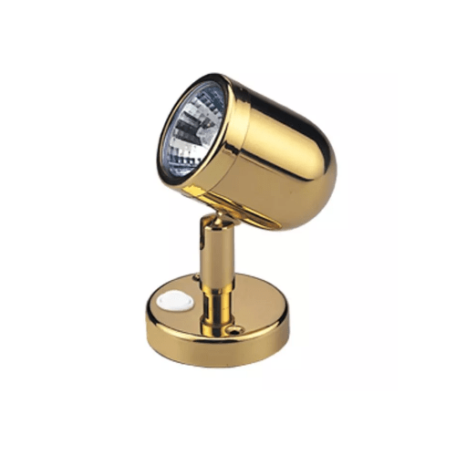 Mini leeslamp LED 12 volt, messing gelakt