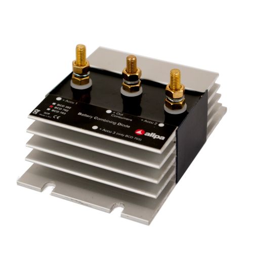 Schottky Diode BCD Batterie Combining Diodeblok, 2 uitgangen Schottky Diode BCD Batterie Combining Diodeblok, 2 uitgangen