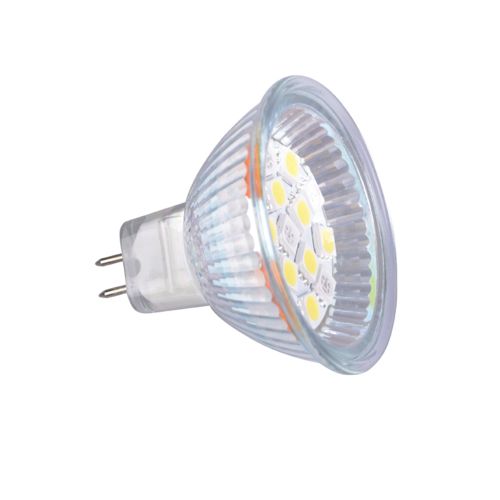 LED 12V MR16 16xSMD ledlamp rood-wit
