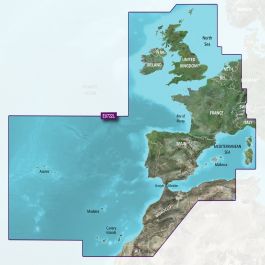 Rode datum Recyclen Gebakjes Garmin Blue Chart G3 VISION Waterkaart West / Zuid Europa - Nautic Gear