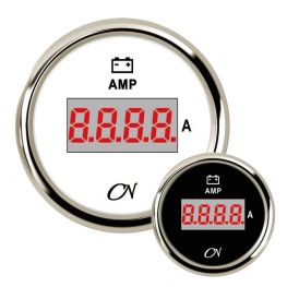 CN amperemeter digitaal met Chromen ring Wit of Zwart incl. shunt