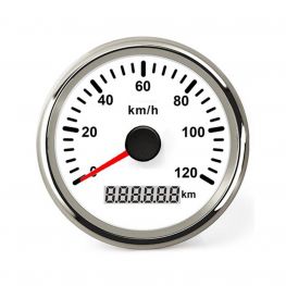 Hollex GPS Snelheidsmeter analoog wit 0-120km/h 