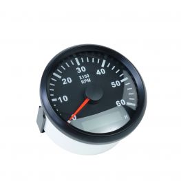 Hollex toeren/urenteller analoog zwart 9-32V 0-6000 rpm