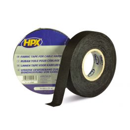 HPX Linnen Tape voor Kabelbescherming Zwart 19 mm x 25 meter