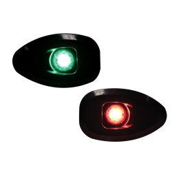 Lalizas Micro LED Navigatielicht Bak- & Stuurboord Set Zwart Zijmontage Zelfklevend