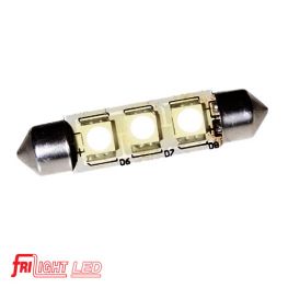 LED 37mm Buislamp, 3x SMD Warmwit 0,7 Watt