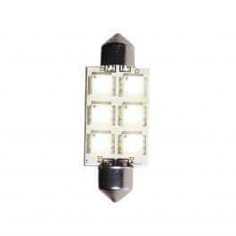 LED 42mm Buislamp, 6x SMD Warmwit 1,3 Watt 