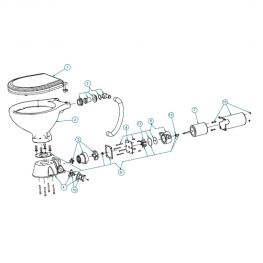 Pompflens (8) voor Johnson Pump AquaT & Space Saver Elektrische Toiletten