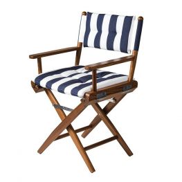 ARC Regisseursstoel Teak Geolied Navy/Wit Deluxe