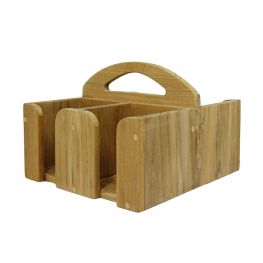 Teak Mok/bekerhouder quattro met handvat 