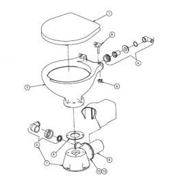 Versnijderimpeller met Borgring (13) voor Johnson Pump Silent Elektrische Toiletten