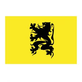 Vlag Vlaanderen voor de boot met Vlaamse leeuw