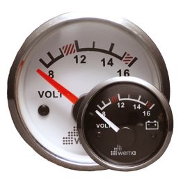 Wema Voltmeter 12V Silver Gauge Serie