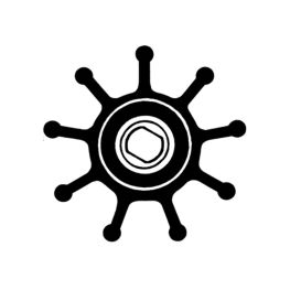 Jabsco Impeller 18786-0001B, 9 As 25,4 Dubbel Plat 9-Blads