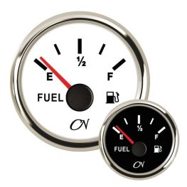 CN Brandstofmeter met chromen ring Wit of Zwart