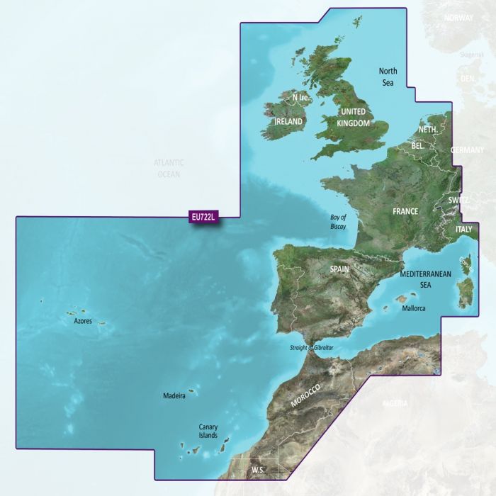 zuurgraad Uitgaven Eerlijk Garmin Blue Chart G3 VISION Waterkaart West / Zuid Europa - Nautic Gear