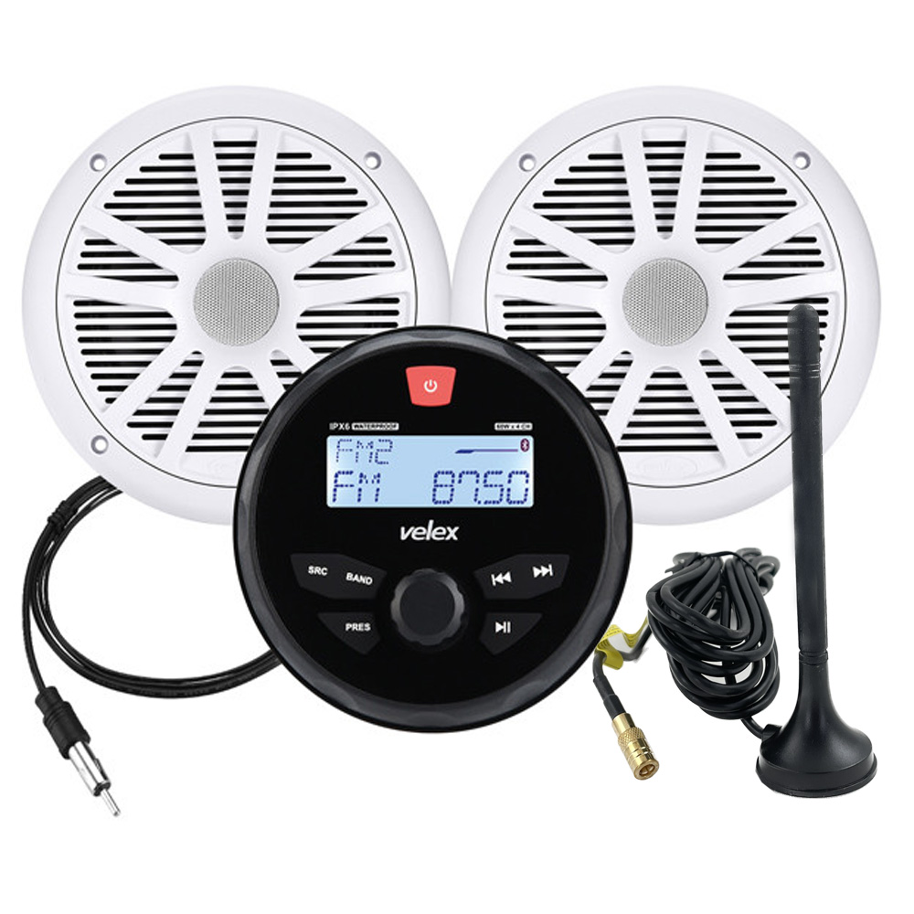 Image of Velex VX-163S bootradio-set met Bluetooth, DAB+ en 2 speakers 
